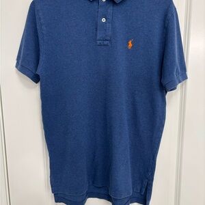 Ralph Lauren Blue Polo Shirt Classic Knit Design